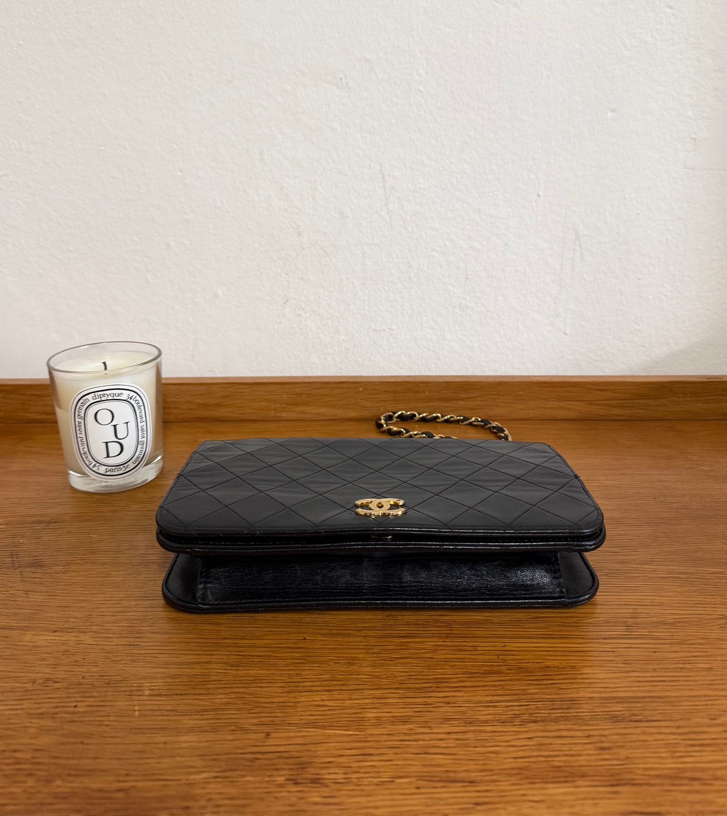 CHANEL FULL FLAP BLACK LAMBSKIN