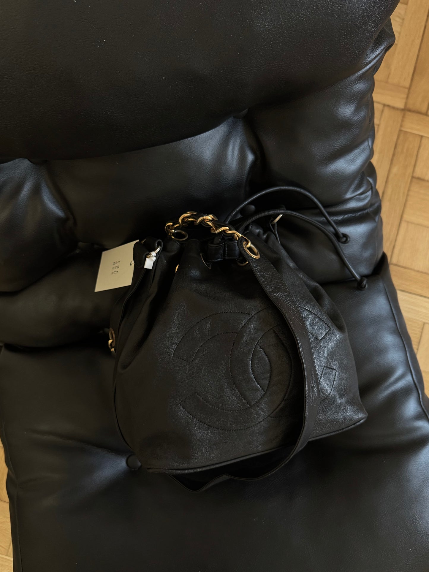 CHANEL BUCKET BAG CC LOGO & POUCH