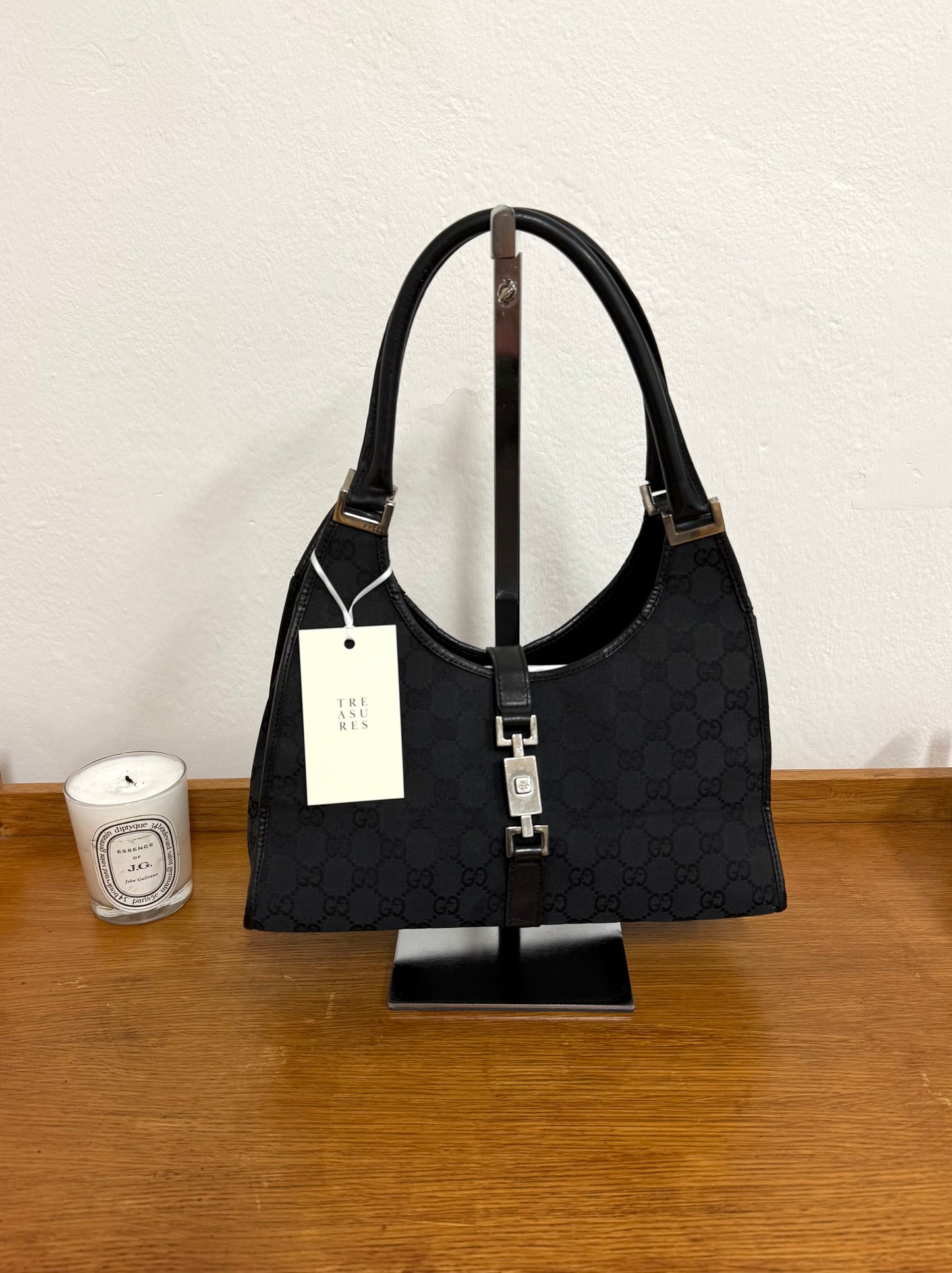 GUCCI JACKIE GG MONOGRAM BLACK BAG