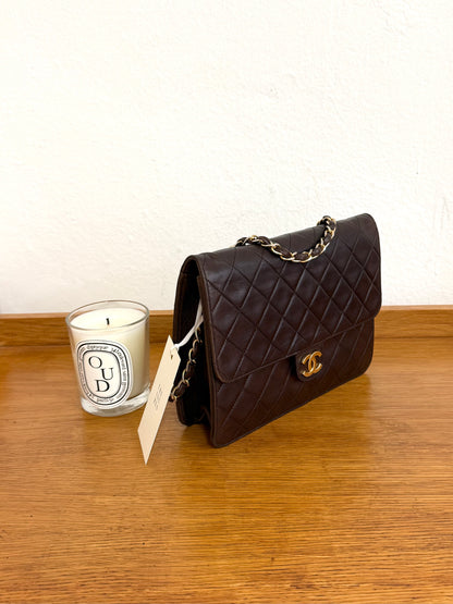 CHANEL CLASSIC SINGLE FLAP BAG BROWN