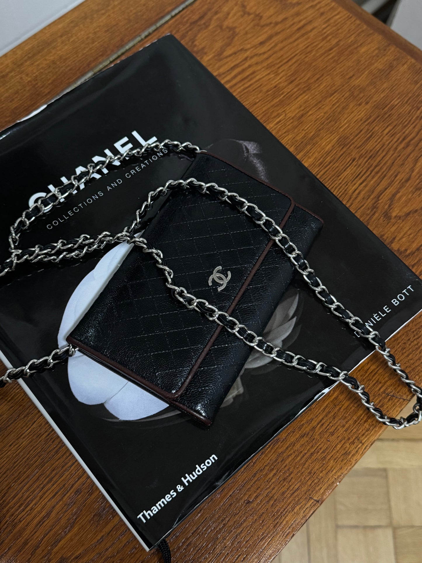 CHANEL WALLET GRAIN BURGUNDY BLACK