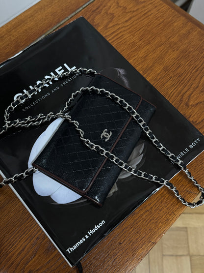 CHANEL WALLET GRAIN BURGUNDY BLACK