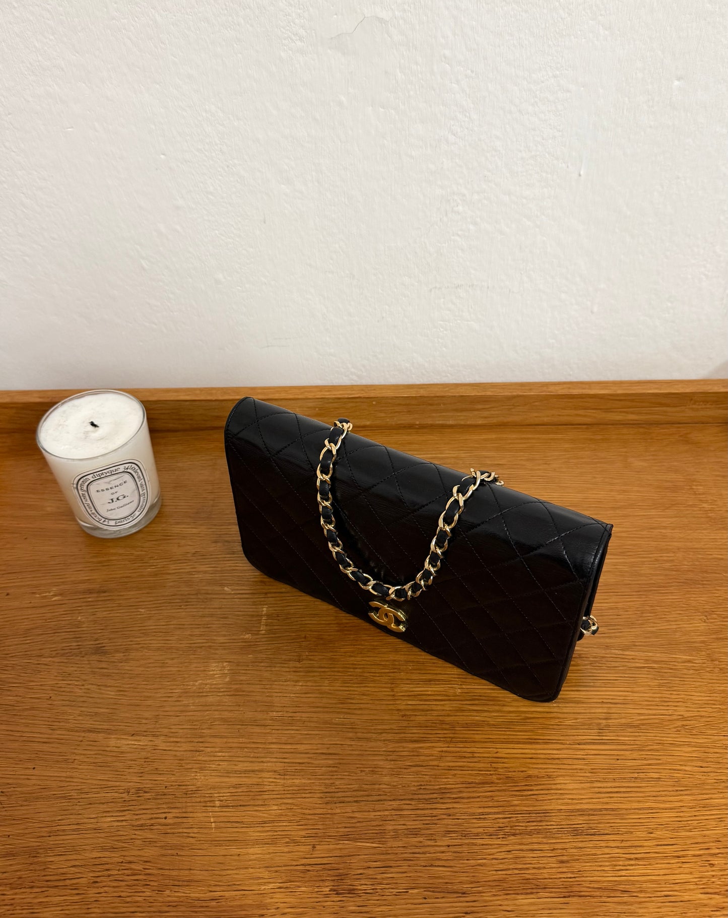 CHANEL FULL FLAP LAMBSKIN BLACK