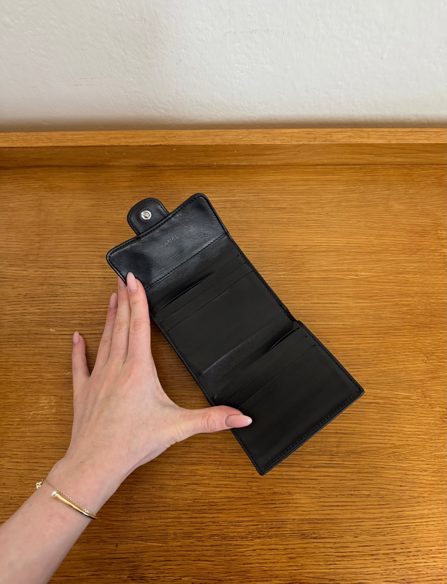 CHANEL MINI WALLET LAMBSKIN BLACK SERIES 10