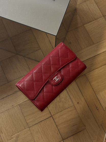 CHANEL CLASSIC WALLET CAVIAR RED