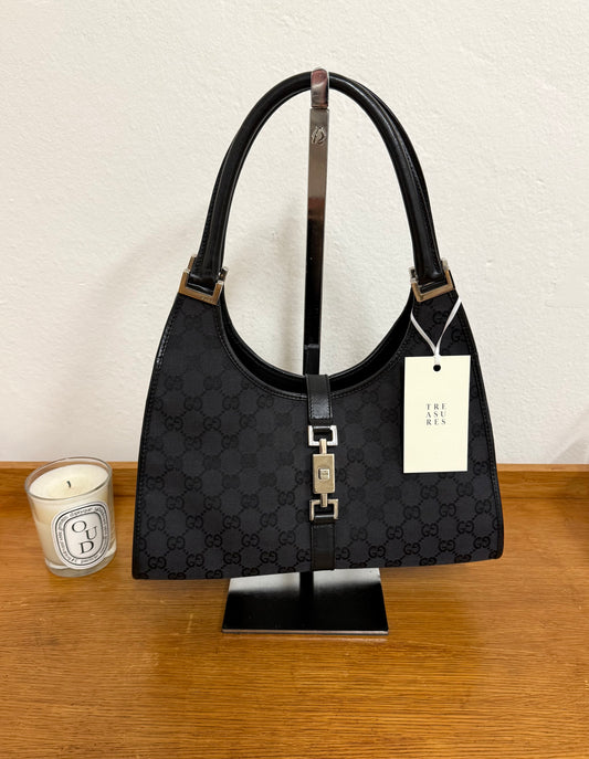GUCCI JACKIE GG MONOGRAM BLACK BAG