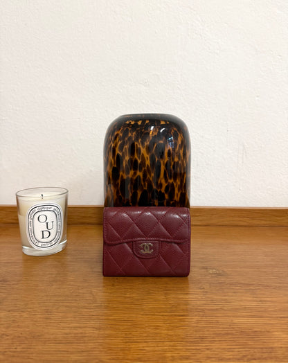 CHANEL CAVIAR MINI WALLET BURGUNDY