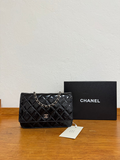 CHANEL PATENT LEATHER WOC BLACK