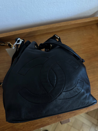 CHANEL BUCKET BAG CC LOGO & POUCH