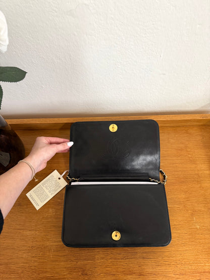 CHANEL FULL FLAP LAMBSKIN BLACK