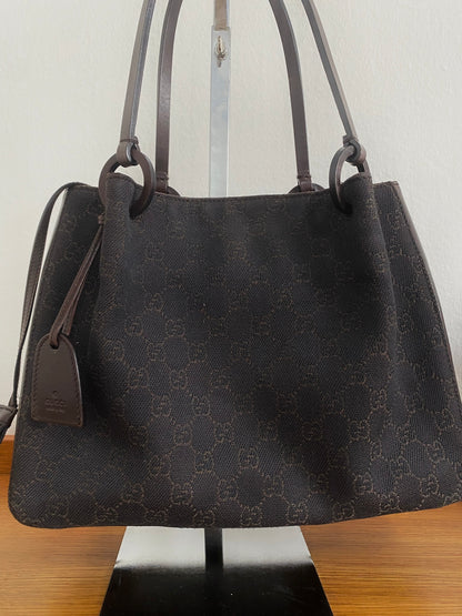 GUCCI GG MONOGRAM SHOULDER BAG & POUCH