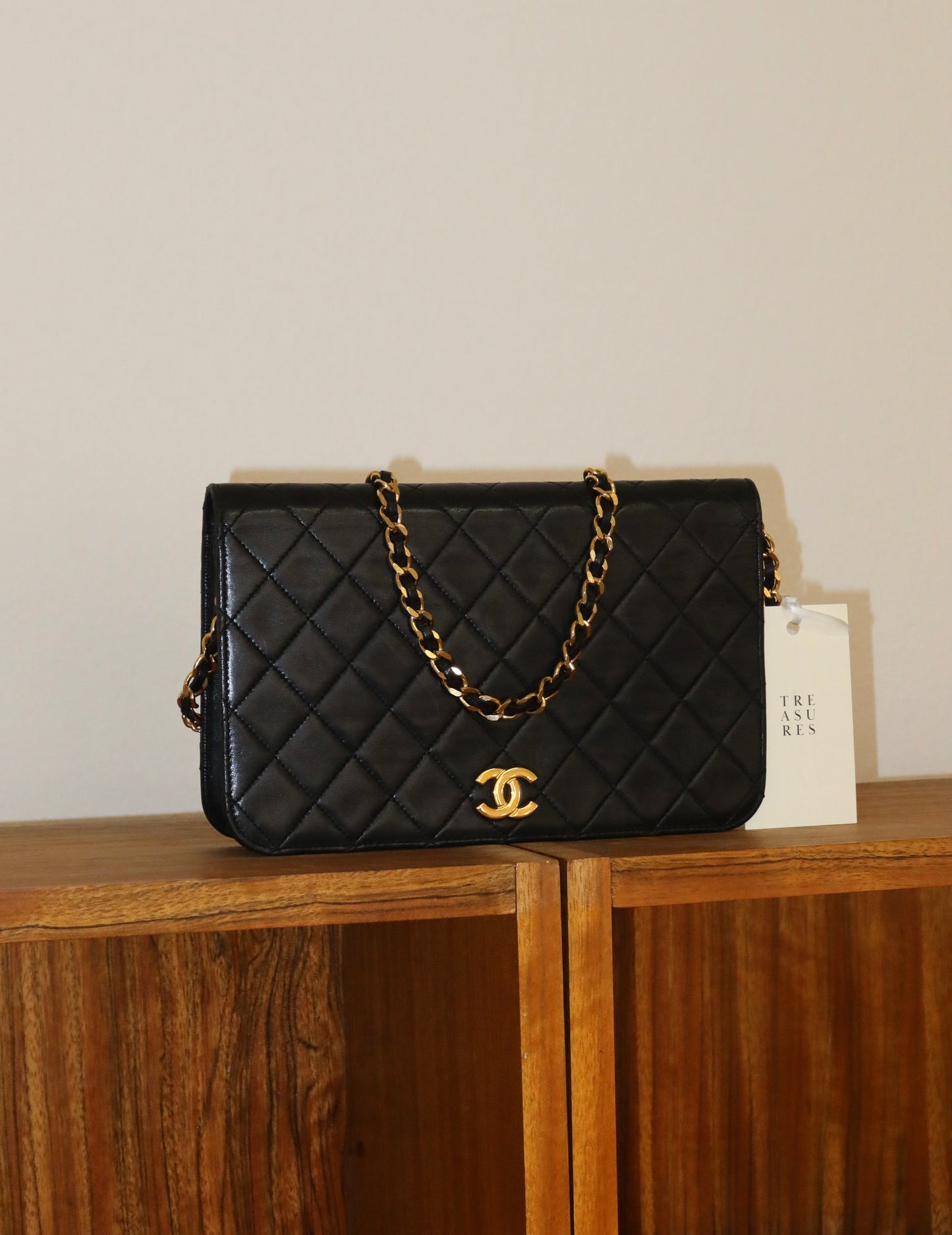 CHANEL FULL FLAP LAMBSKIN BLACK
