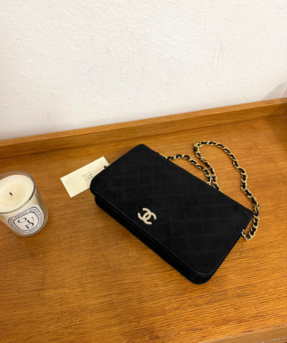 CHANEL SUEDE FULL FLAP BLACK