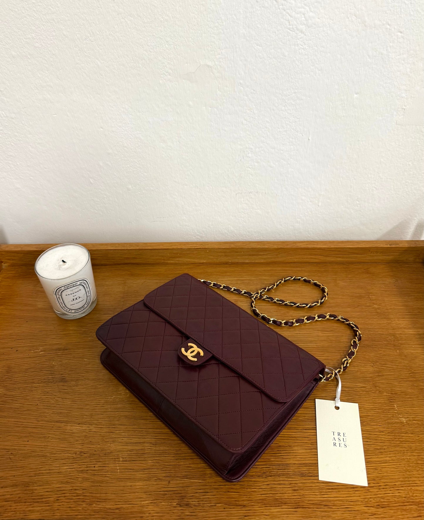 CHANEL SINGLE FLAP LAMBSKIN BURGUNDY