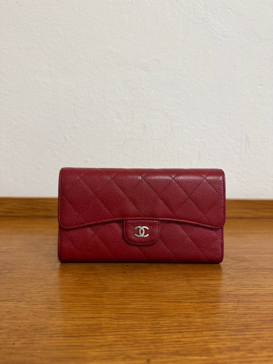 CHANEL CLASSIC WALLET CAVIAR RED