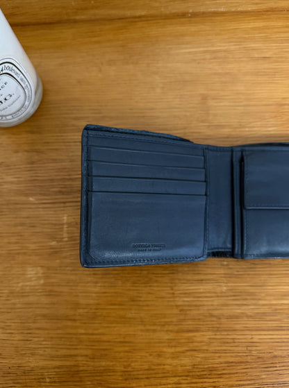 BOTTEGA VENETA INTRECCIATO WALLET BLUE