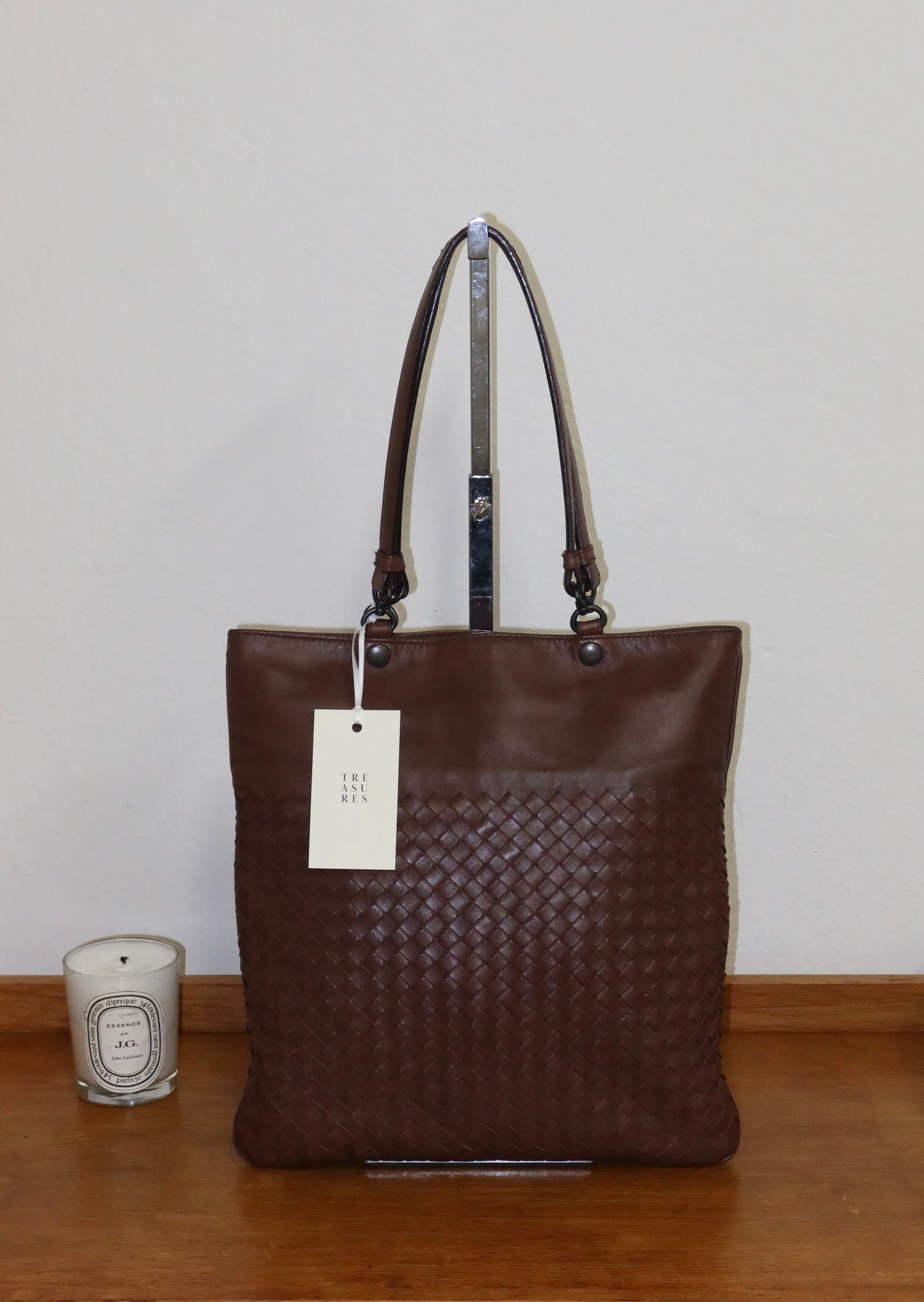 BOTTEGA VENETA INTRECCIATO SHOULDER BAG BROWN