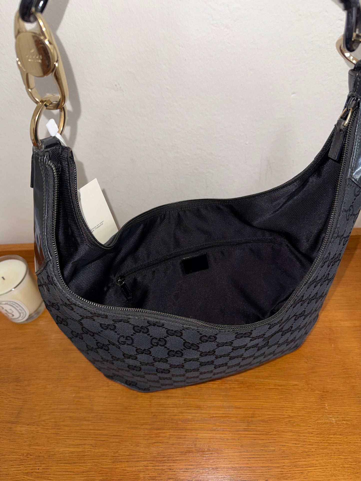 GUCCI HALF MOON HOBO BLACK BAG