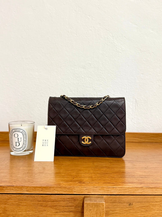 CHANEL CLASSIC SINGLE FLAP BAG BROWN