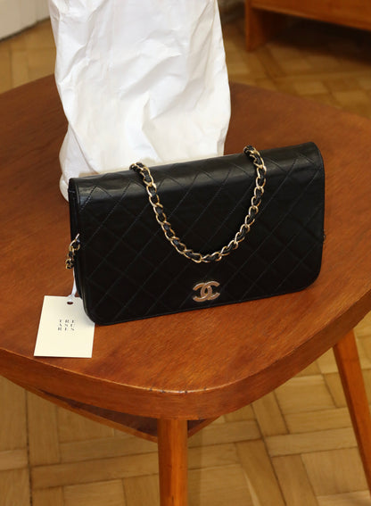 CHANEL FULL FLAP LAMBSKIN BLACK