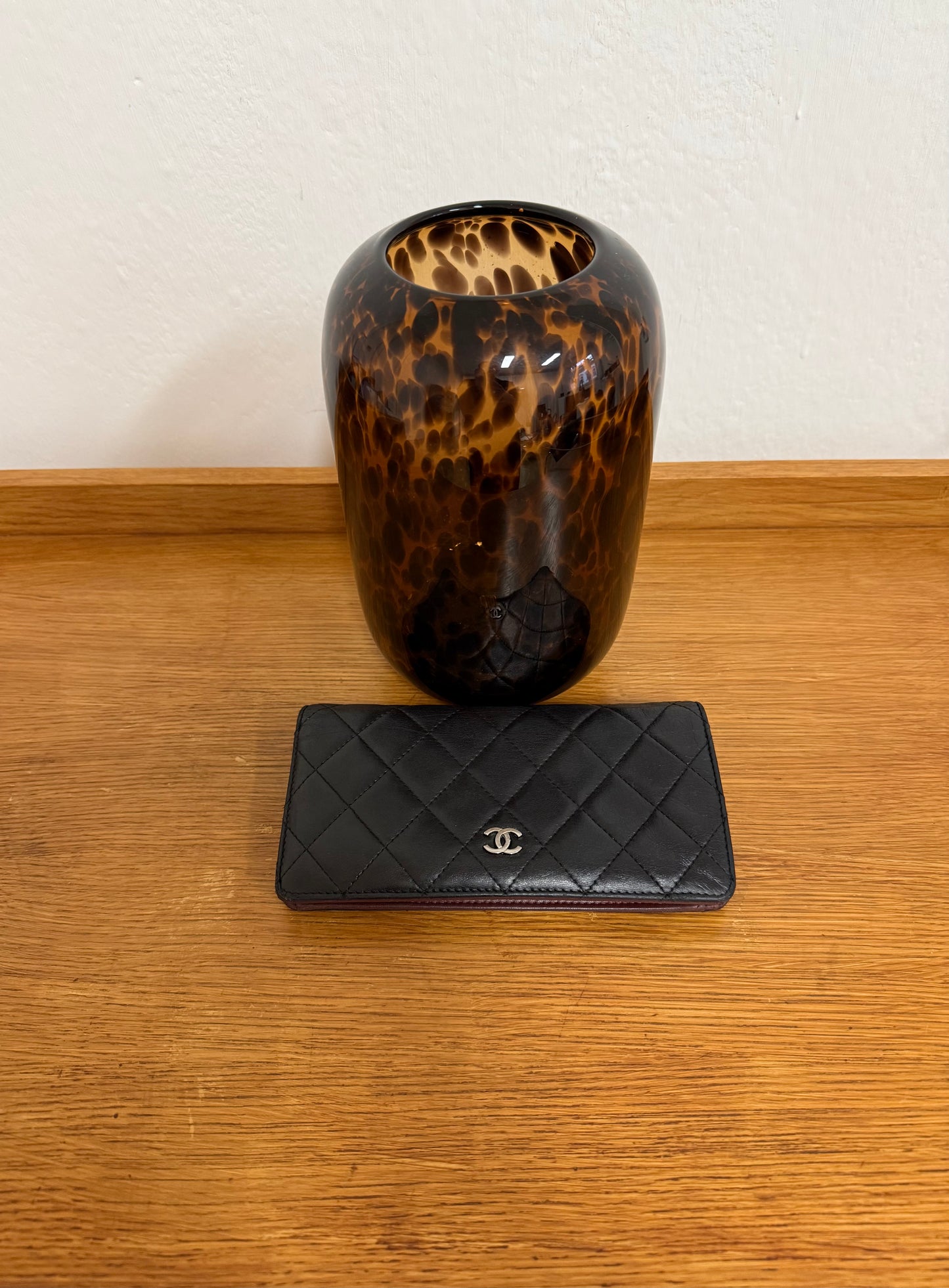 CHANEL CLASSIC LONG WALLET LAMBSKIN BLACK SERIES 14