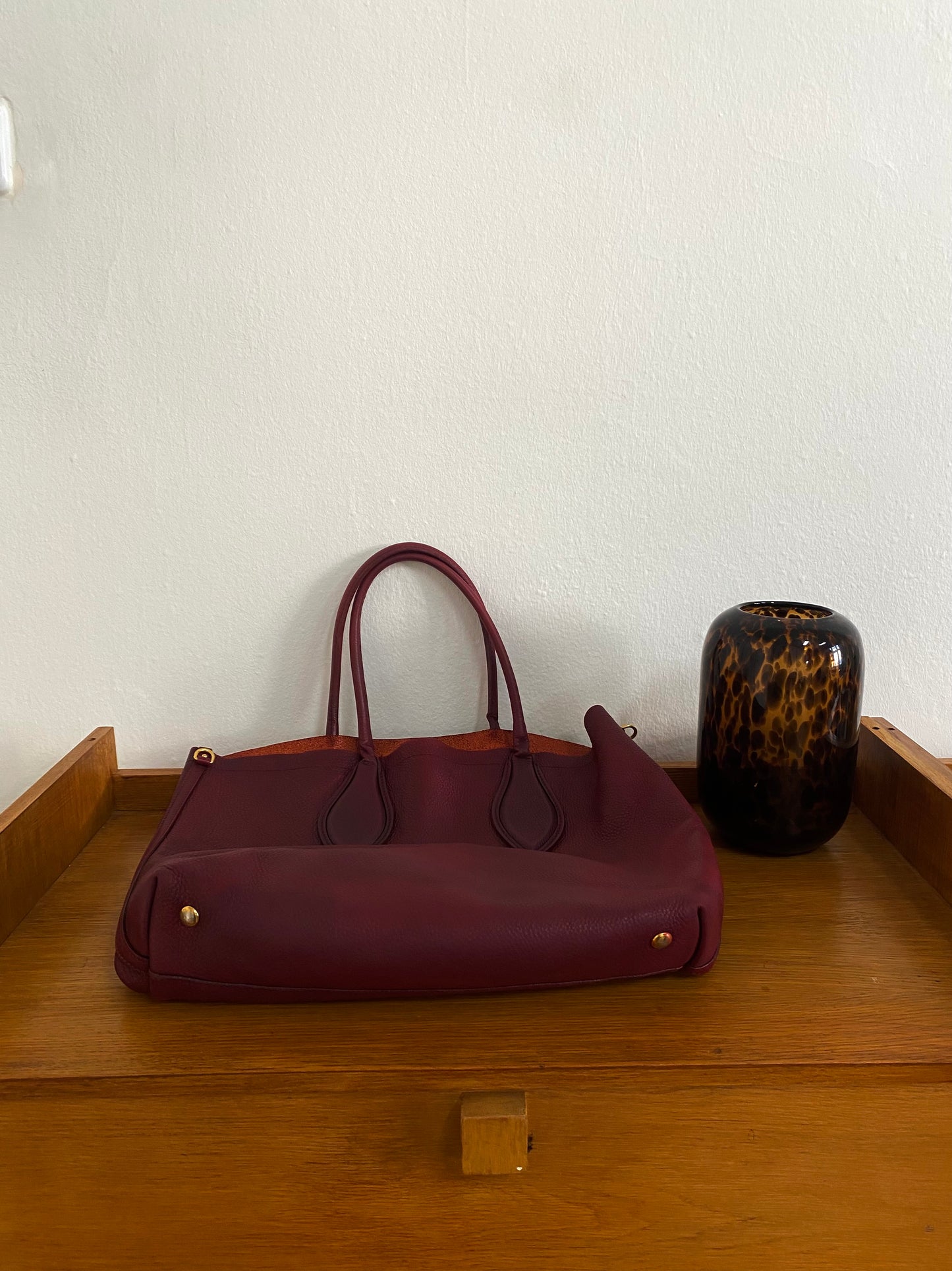 MIU MIU BURGUNDY TOTE BAG