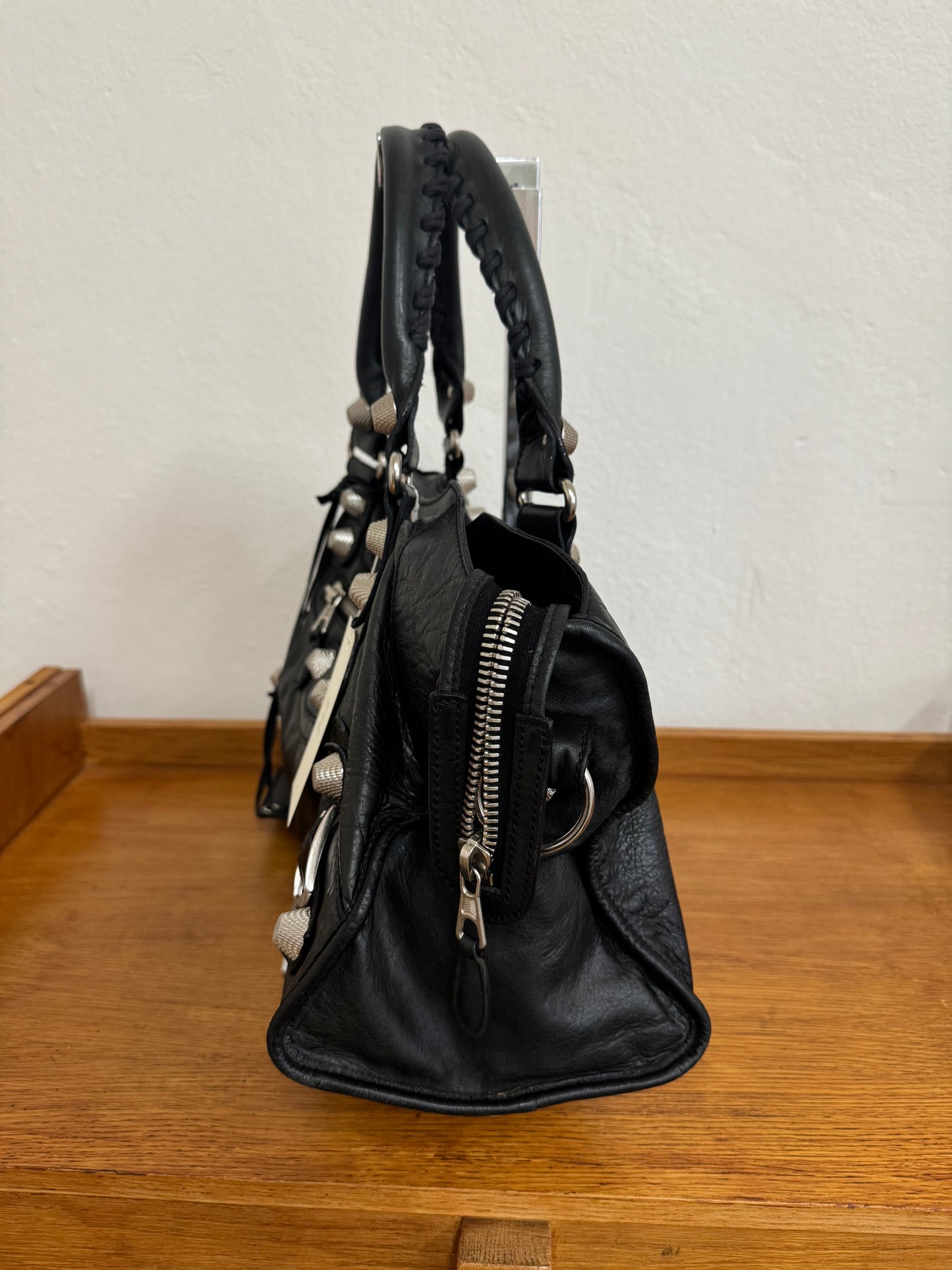 BALENCIAGA CITY BAG BLACK SILVER HW