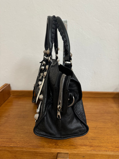 BALENCIAGA CITY BAG BLACK SILVER HW