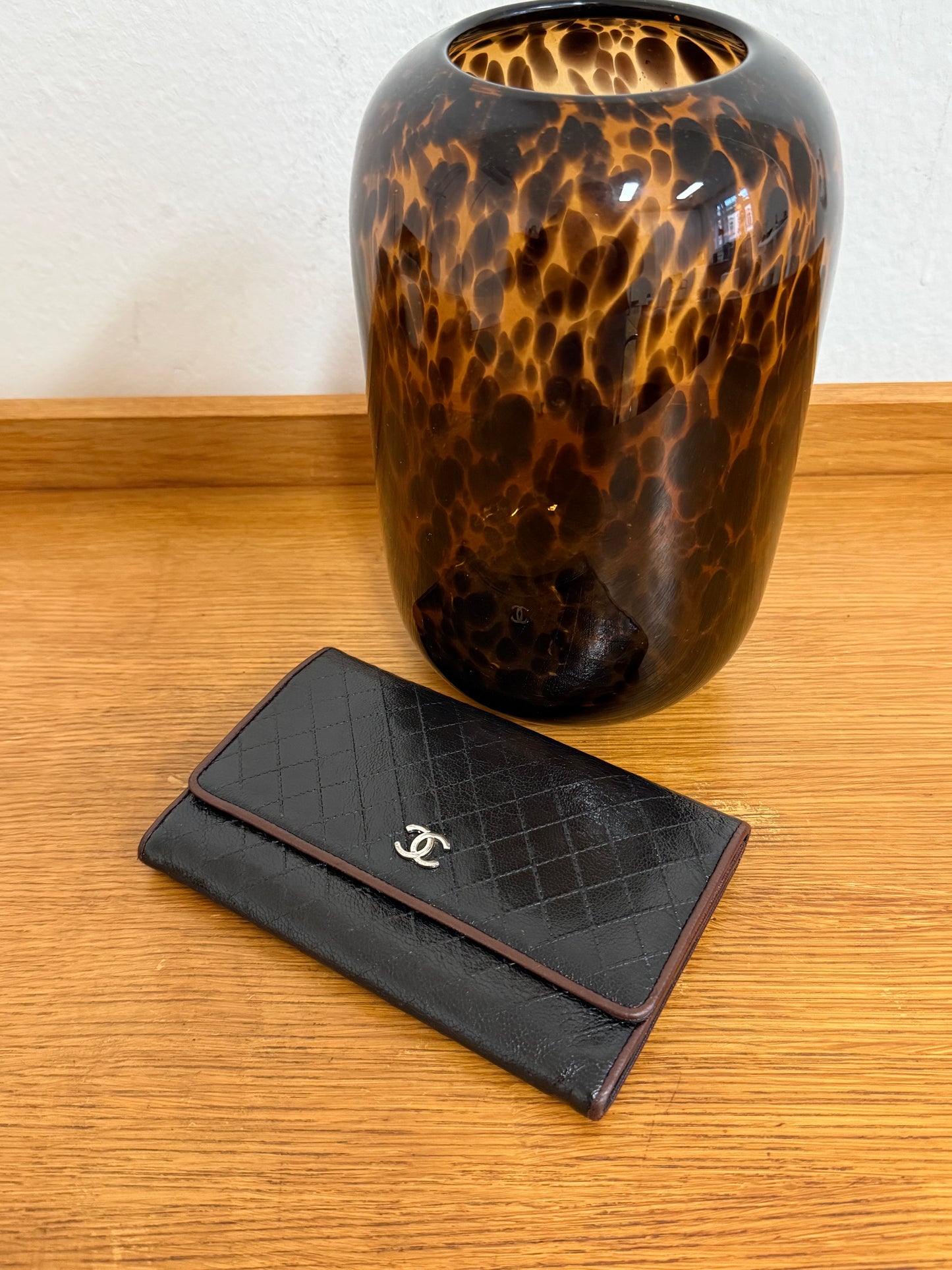 CHANEL WALLET GRAIN BURGUNDY BLACK