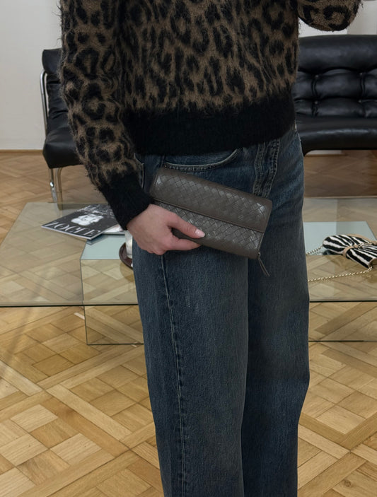 BOTTEGA VENETA INTRECCIATO WALLET GREY
