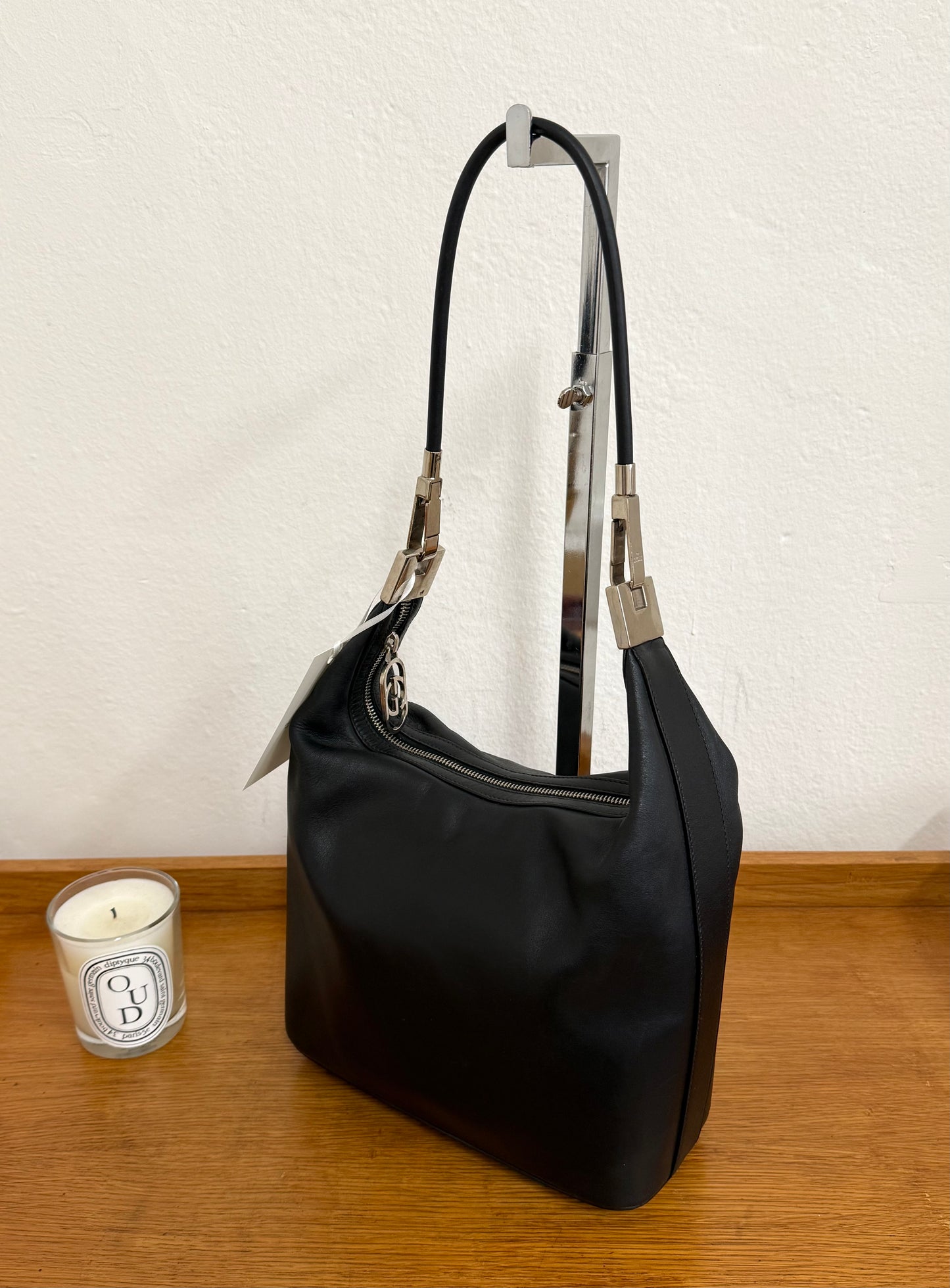 GUCCI LEATHER BLACK SHOULDER BAG BY TOM FORD