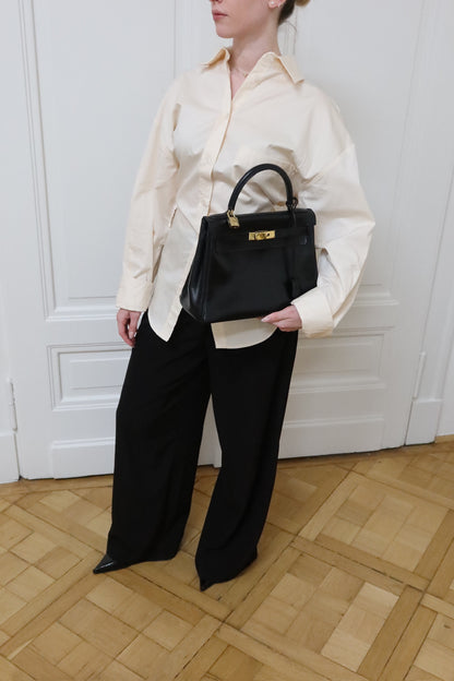 HERMES KELLY 28 BOX CALF BLACK 1959 O stamp