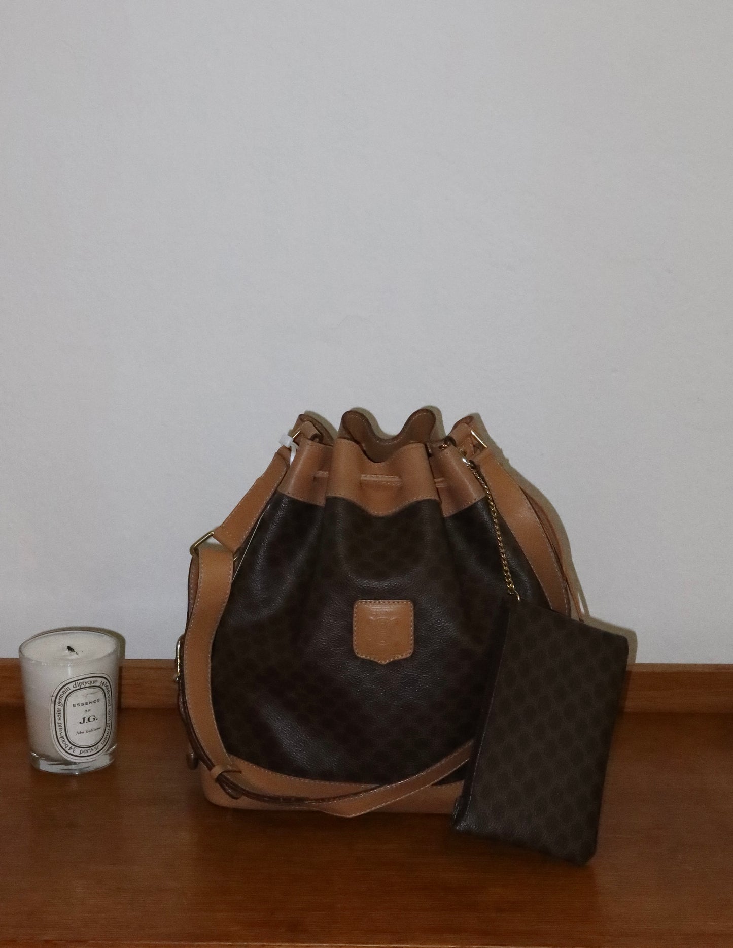 CELINE MACADAM BUCKET BAG & POUCH
