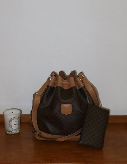 CELINE MACADAM BUCKET BAG & POUCH