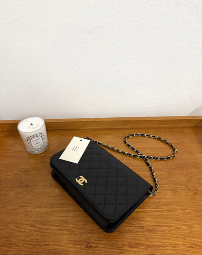 CHANEL FULL FLAP LAMBSKIN BLACK