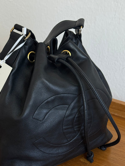 CHANEL BUCKET BAG CC LOGO & POUCH