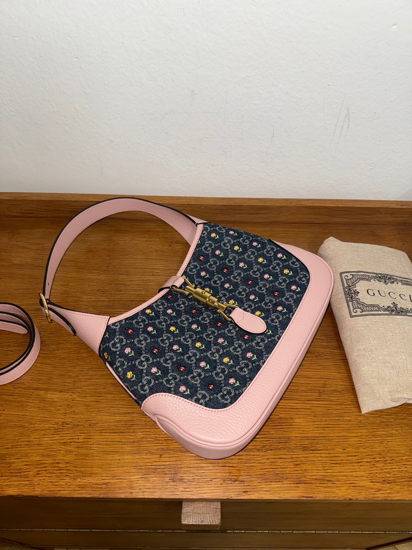 GUCCI JACKIE 1961 FLORAL DENIM