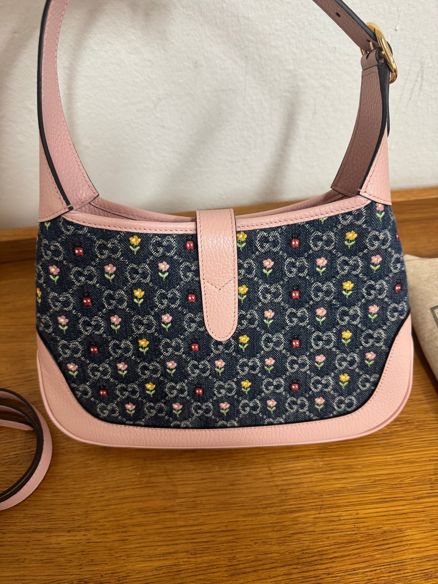 GUCCI JACKIE 1961 FLORAL DENIM