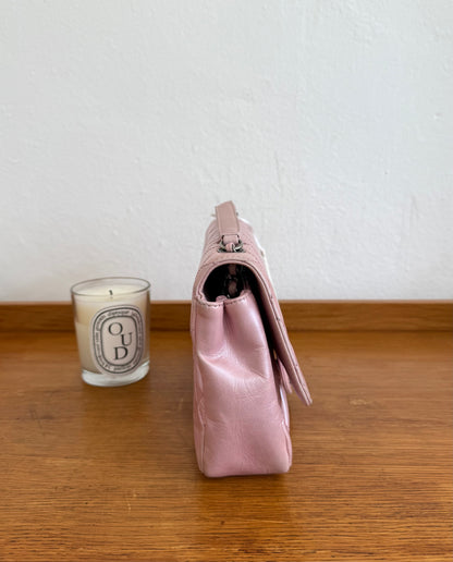 CHANEL SINGLE FLAP BAG PINK MATELASSE