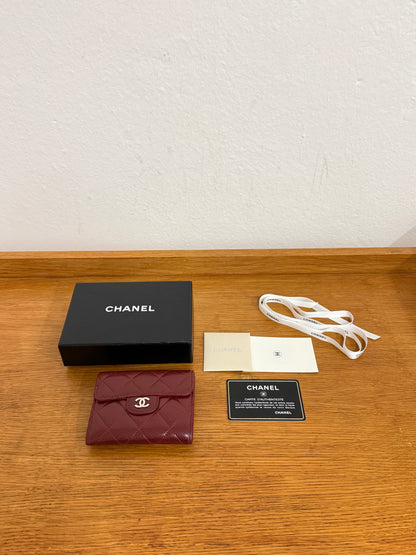 CHANEL CAVIAR MINI WALLET BURGUNDY