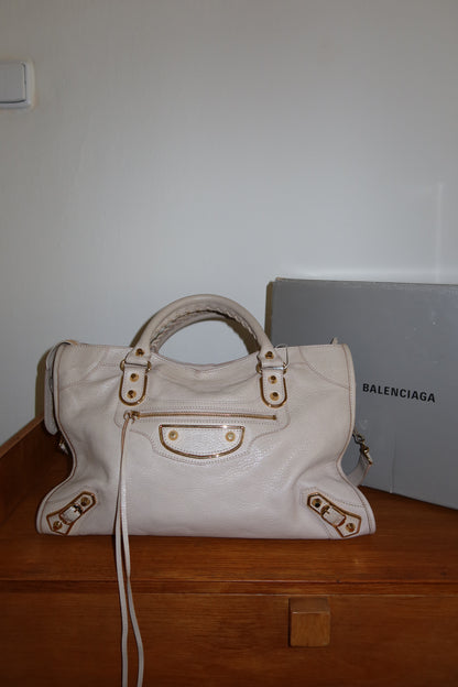 BALENCIAGA CITY BAG IN CREAM