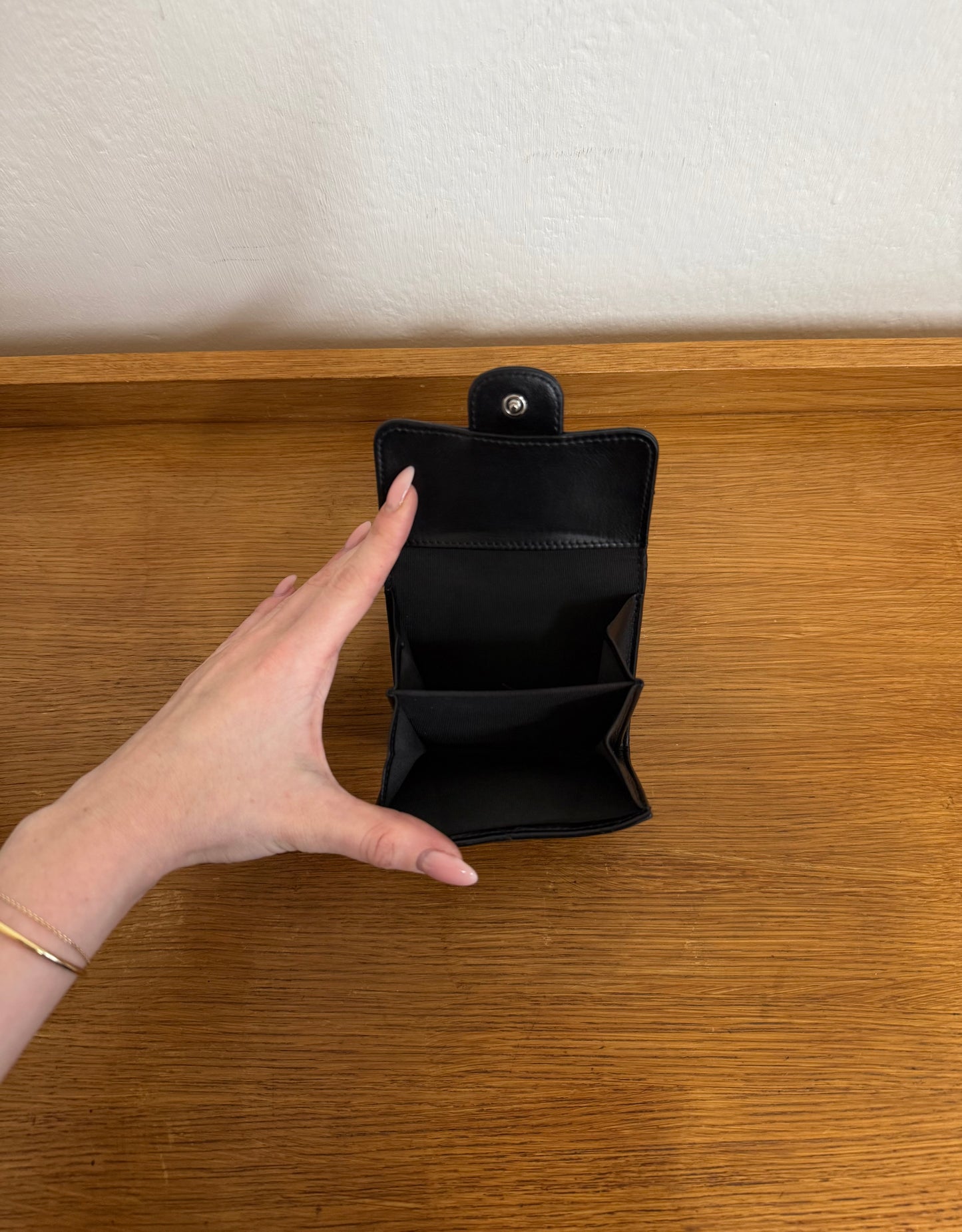 CHANEL MINI WALLET LAMBSKIN BLACK SERIES 10