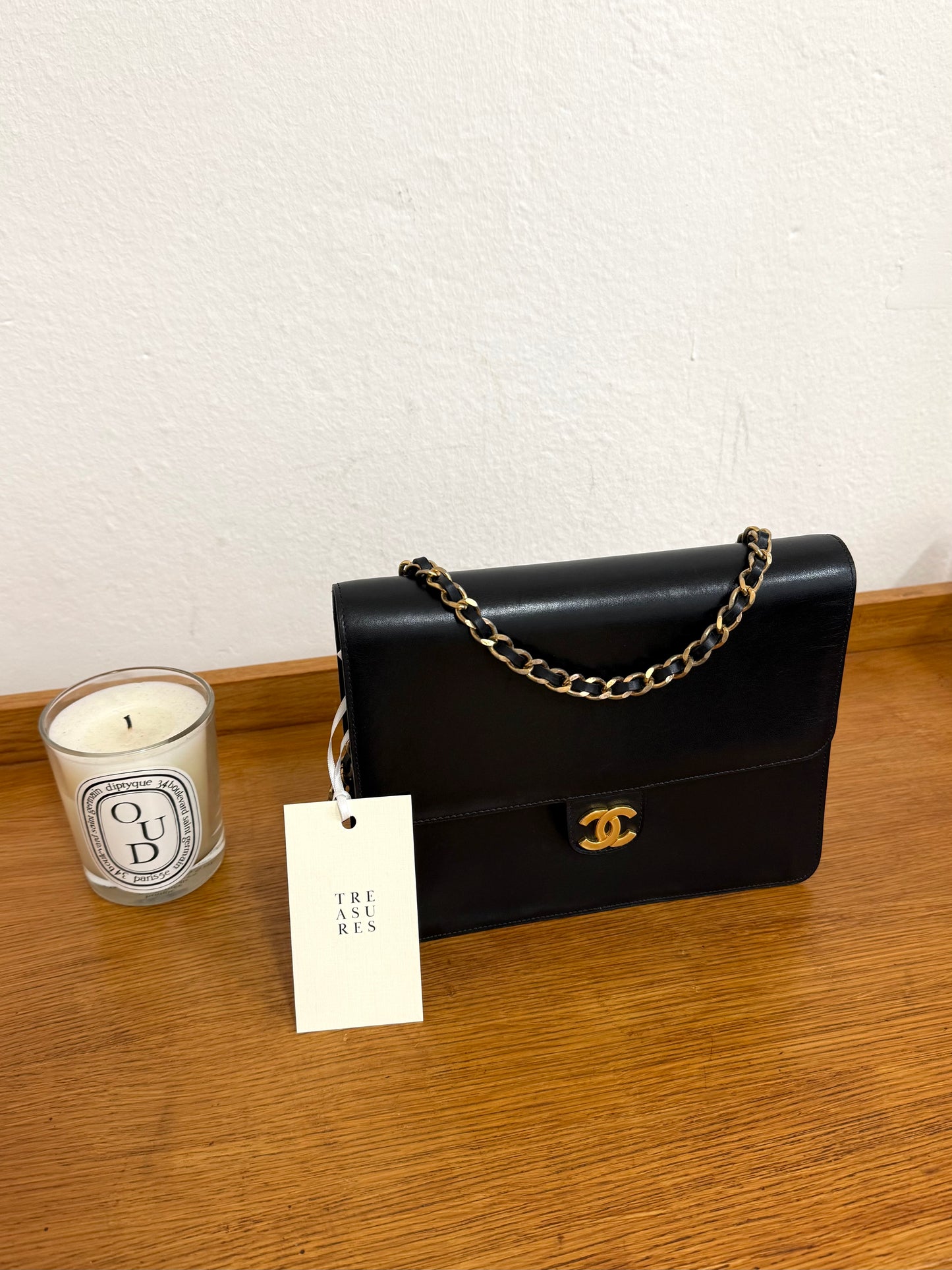 CHANEL BOX CALF FLAP BAG
