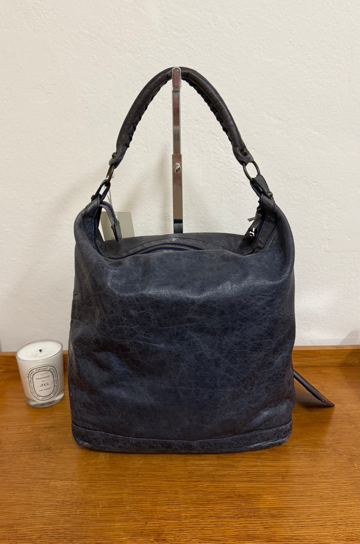 BALENCIAGA DAY “HOBO CITY” BAG GREY-BLUE