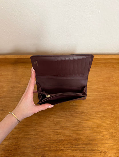 CHANEL CAVIAR LONG WALLET BLACK SERIES 21