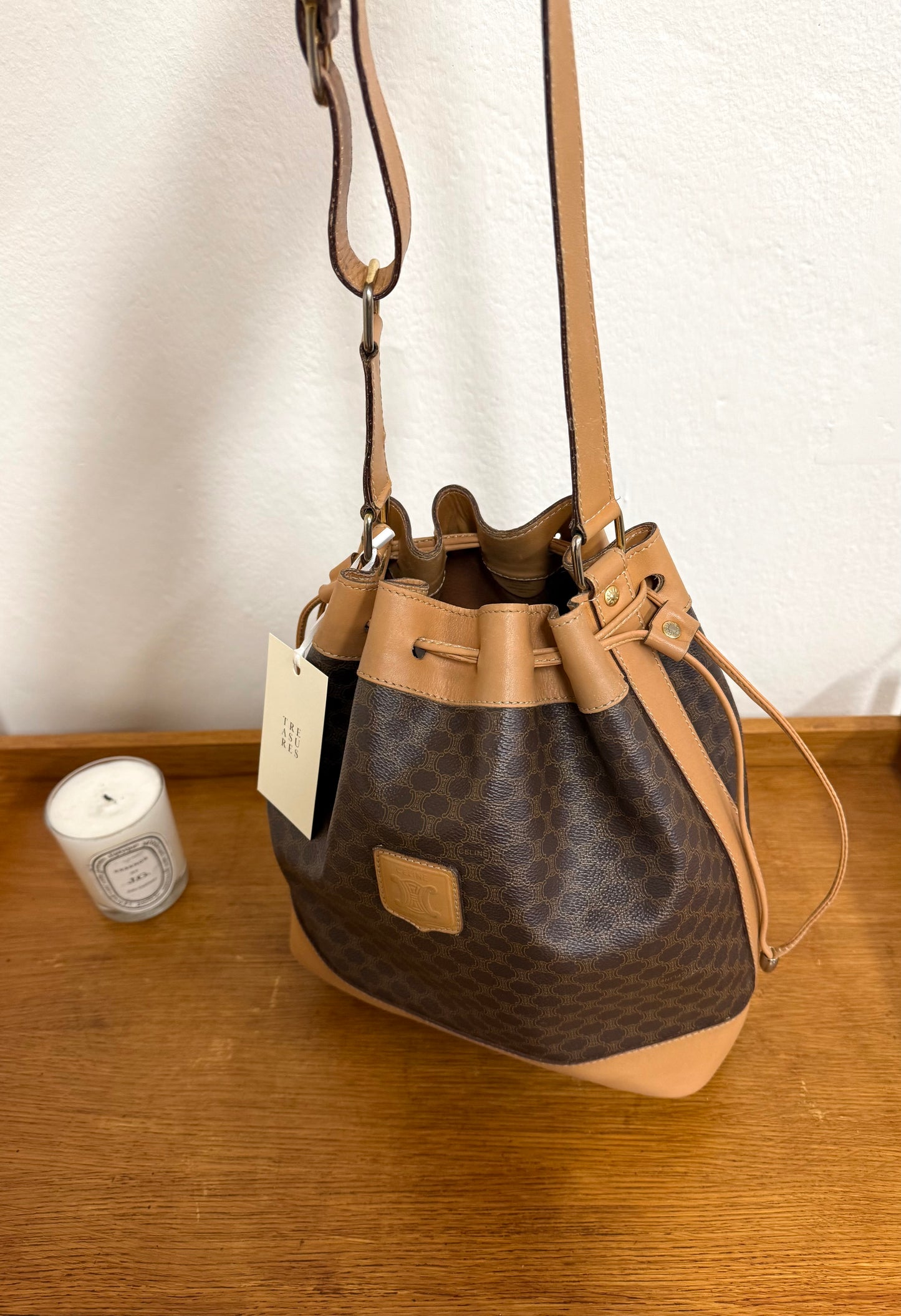 CELINE MACADAM BUCKET BAG & POUCH
