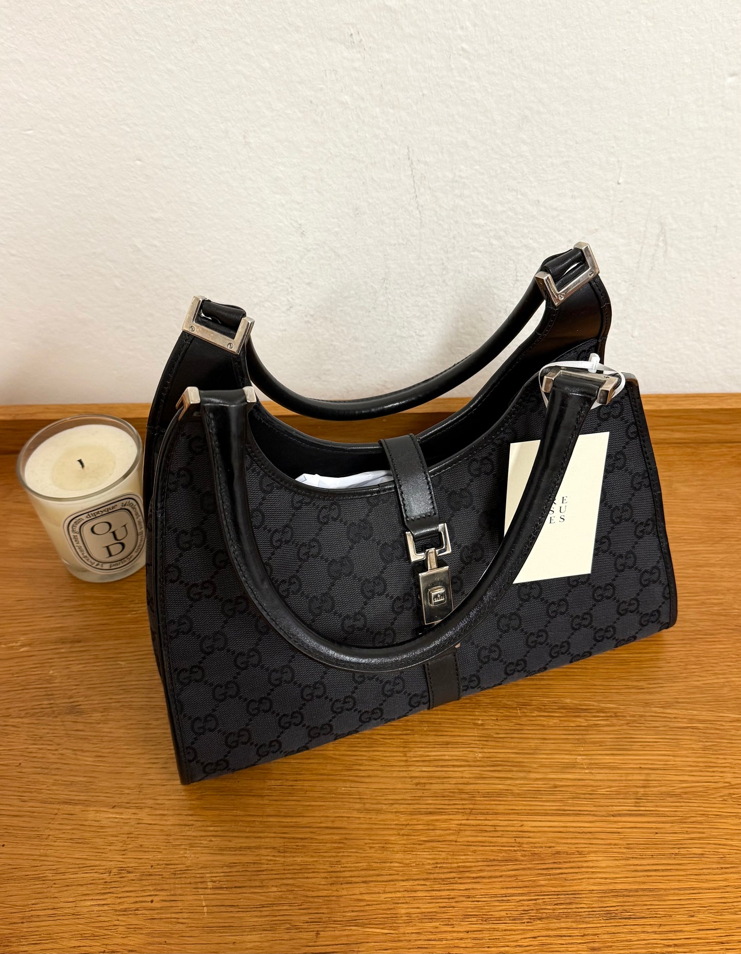 GUCCI JACKIE GG MONOGRAM BLACK BAG