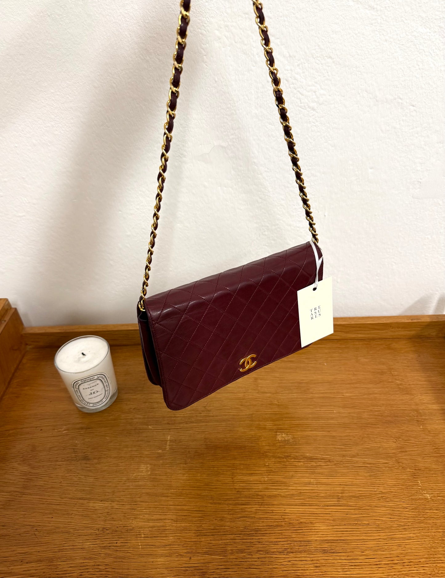 CHANEL FULL FLAP LAMBSKIN BURGUNDY