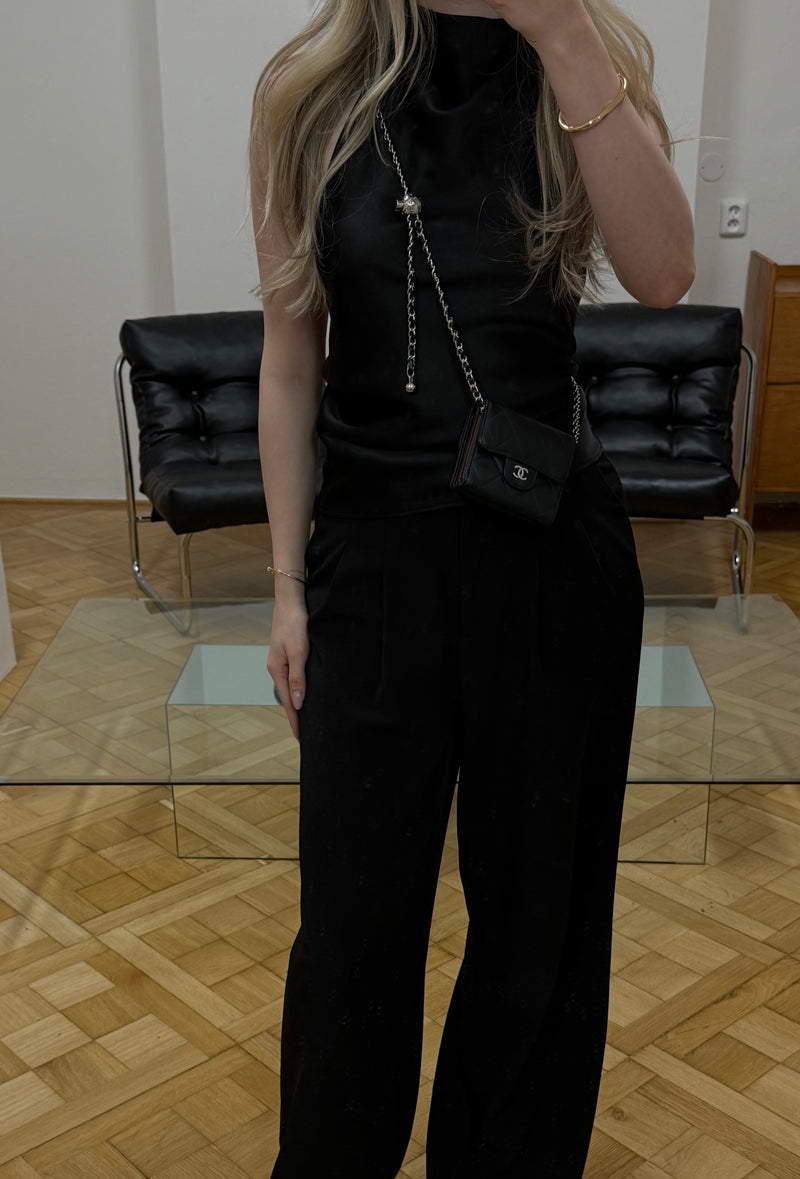 CHANEL MINI WALLET LAMBSKIN BLACK SERIES 11