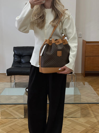CELINE MACADAM BUCKET BAG & POUCH